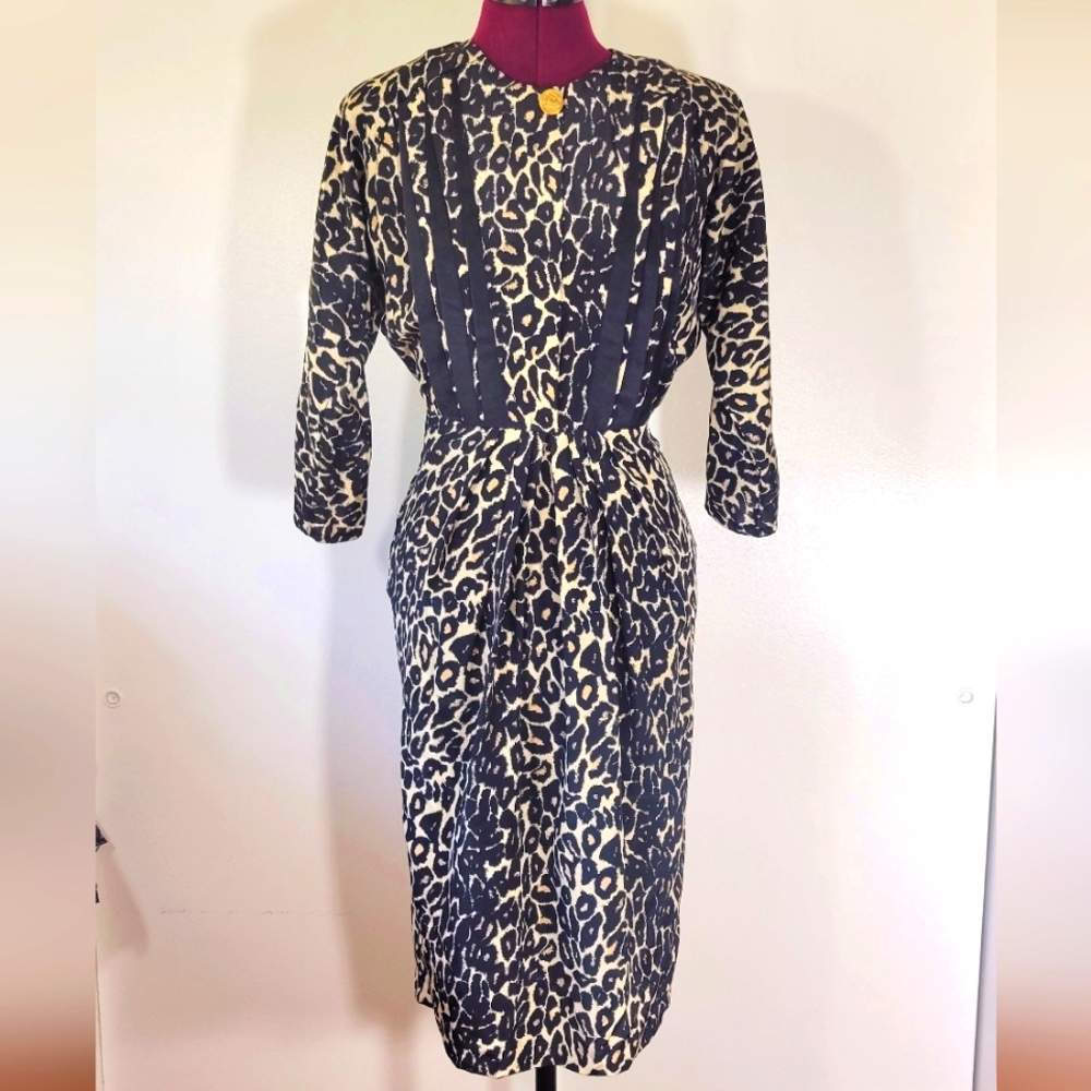 80s vintage leopard print dress by Positive Influence
